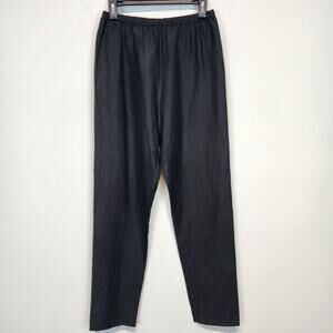 Vintage Flatiron Workshop Black Pants Size 1 28" Linen Silk Blend USA Lagenlook